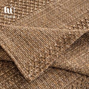 《棕褐麻花》日系簡約棉麻編織紋防滑防貓抓沙發墊組合