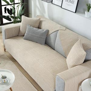 《米杏編織》日系簡約棉麻編織紋防滑防貓抓沙發墊組合