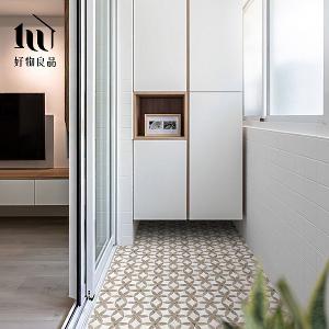 《羅馬花磚》設計款頂級可剪裁防油防水減壓皮革廚房地墊