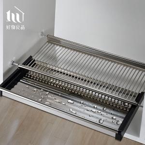 雙層不鏽鋼櫥櫃瀝水碗盤收納支撐架60~90公分