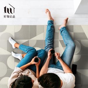 《摩卡彩磚》設計款頂級可剪裁防油防水減壓皮革廚房地墊