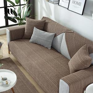 《拿鐵編織》日系簡約棉麻編織紋防滑防貓抓沙發墊組合