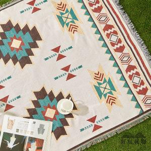 《提瓦納庫圖騰》獨家設計棉麻編織防水防髒野餐露營地墊