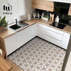《羅馬花磚》設計款頂級可剪裁防油防水減壓皮革廚房地墊