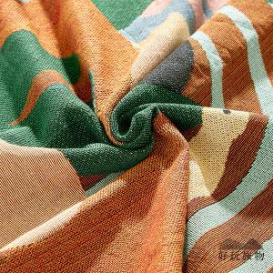 《彩繪叢林》獨家設計棉麻編織防水防髒野餐露營地墊