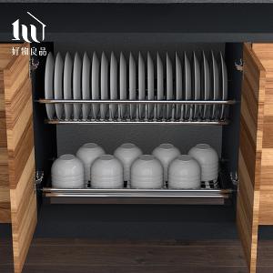 雙層不鏽鋼櫥櫃瀝水碗盤收納支撐架60~90公分