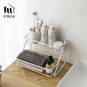 居家收納雙層鐵藝置物架廚房調味罐浴室收納架 桌面整理架