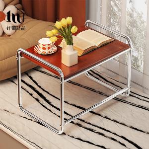 高品質不銹鋼金屬電鍍實木收納架