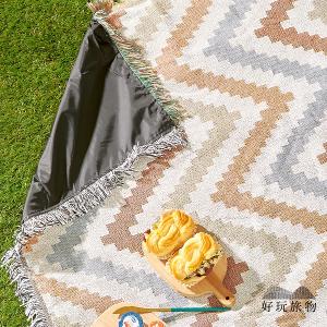 《加州海岸》獨家設計棉麻編織防水防髒野餐露營地墊