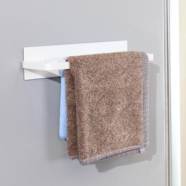 日式廚房磁吸免打孔側壁直立收納掛架-毛巾/紙巾架