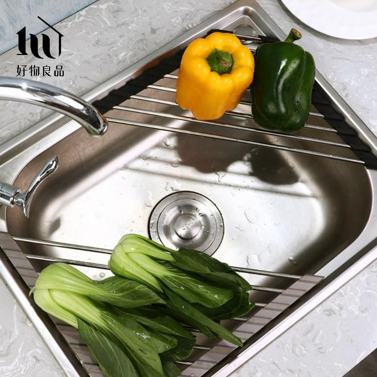 304不鏽鋼折疊三角形水槽置物架