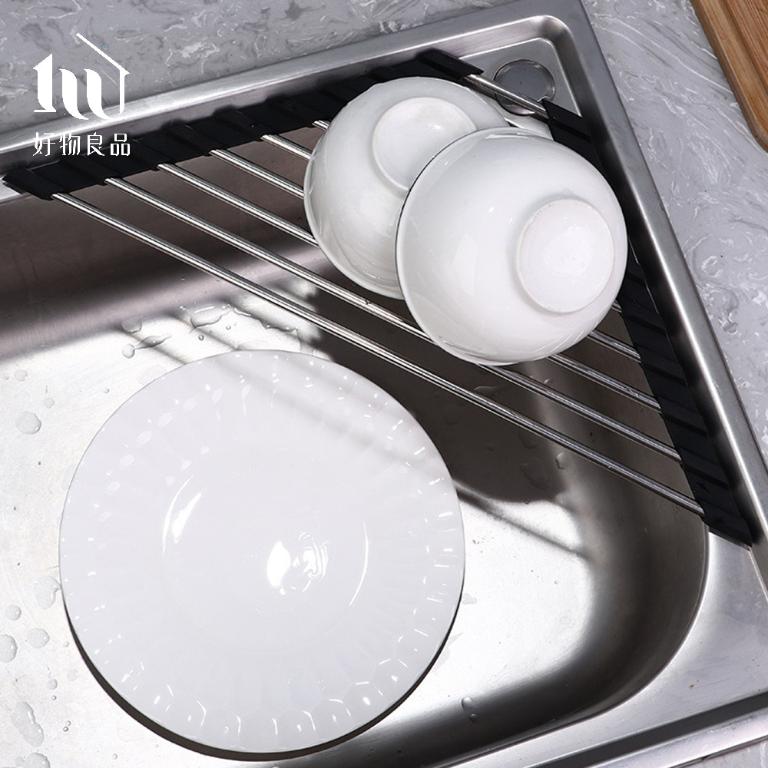 304不鏽鋼折疊三角形水槽置物架