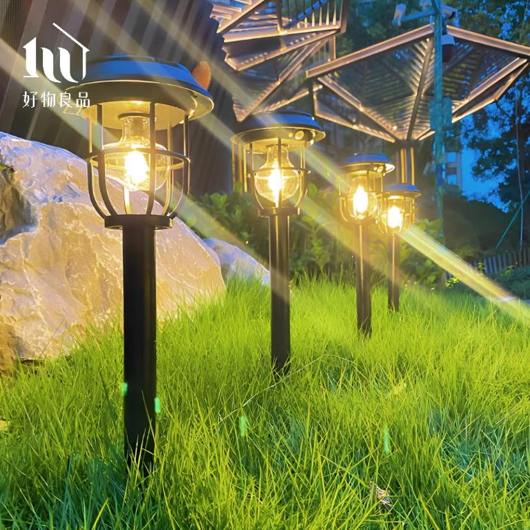 二入組防雨防水太陽能戶外露營燈引蚊燈花園燈營地燈