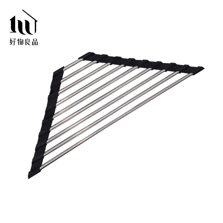 304不鏽鋼折疊三角形水槽置物架