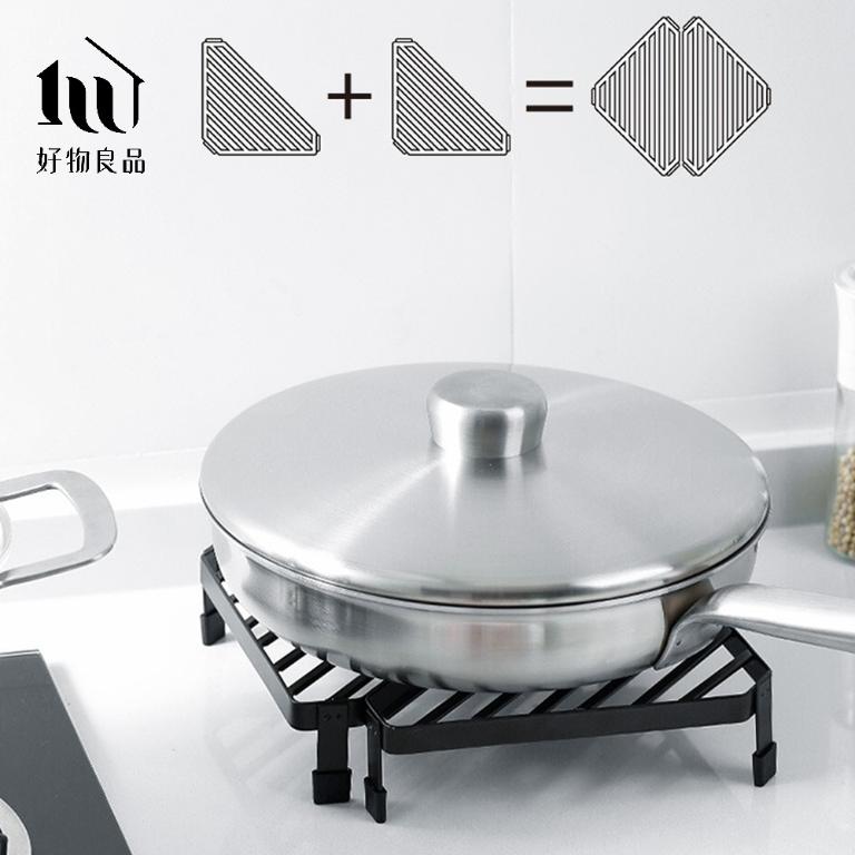 日本廚房金屬角落防燙隔熱置物架