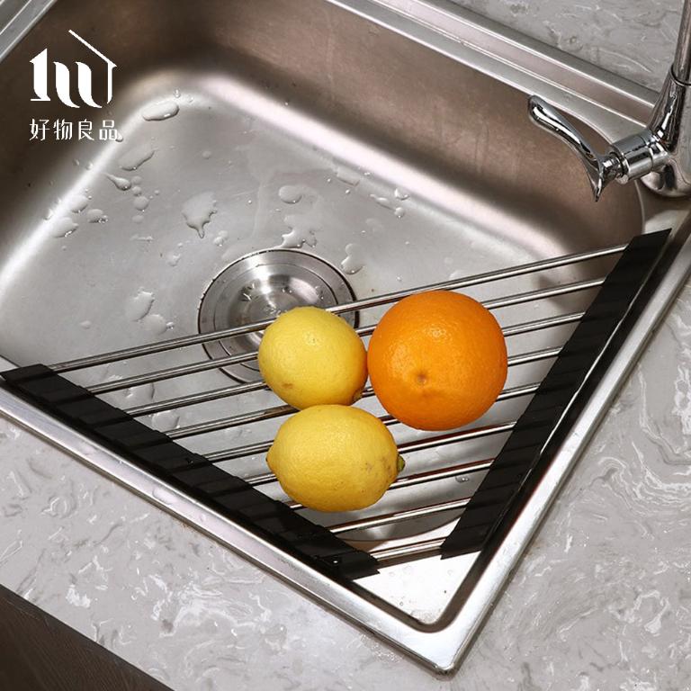 304不鏽鋼折疊三角形水槽置物架