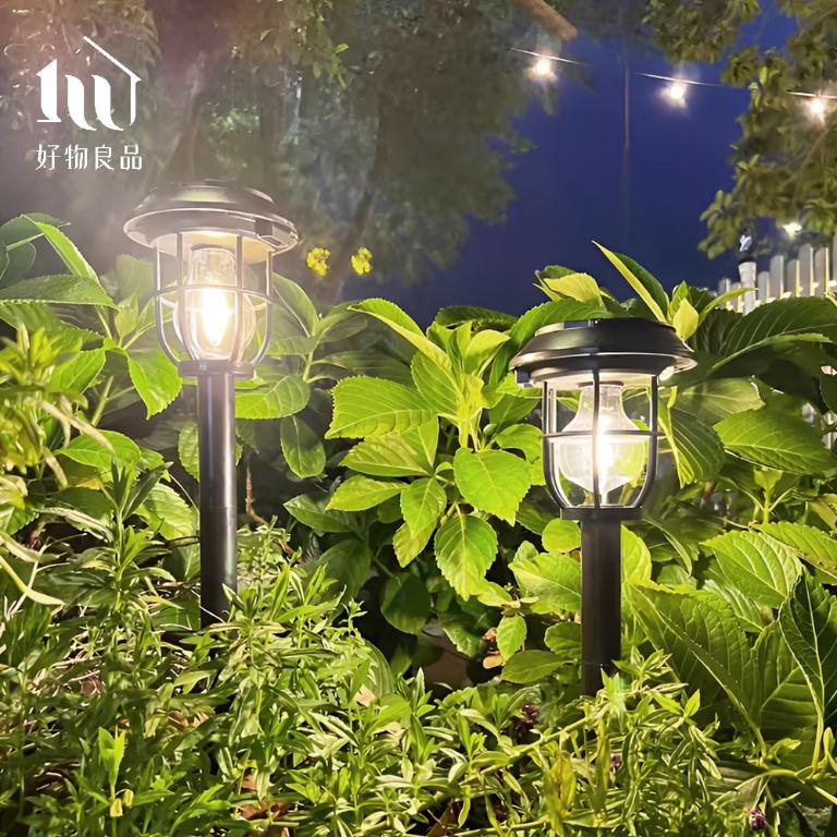 二入組防雨防水太陽能戶外露營燈引蚊燈花園燈營地燈