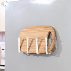 日式廚房磁吸免打孔側壁直立收納掛架-砧板/杯子掛架