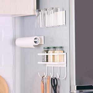 日式廚房磁吸免打孔側壁直立收納掛架-砧板/杯子掛架