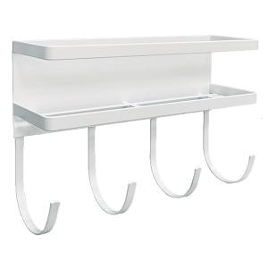 日式廚房磁吸免打孔側壁直立收納掛架-調味瓶/掛勾