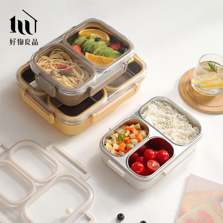 二入組_304不鏽鋼矽膠密封防串味防溢漏飲控便當盒