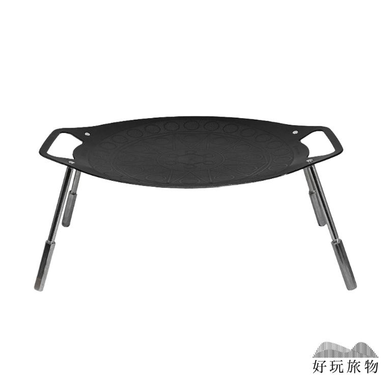 30cm_304不銹鋼腳架雙耳烤盤 (附收納袋)韓式烤盤 烤肉盤