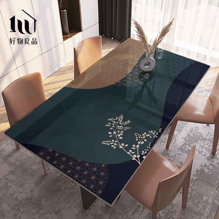 《夜曲》設計款印花質感生活軟玻璃防油防燙防髒PVC餐桌墊