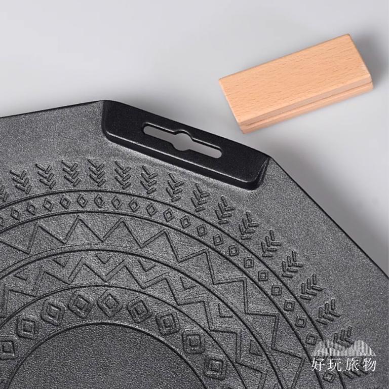 六角形麥飯石不沾鍋露營烤盤(附收納袋)露營烤盤 韓式烤盤 不沾鍋 麥飯石