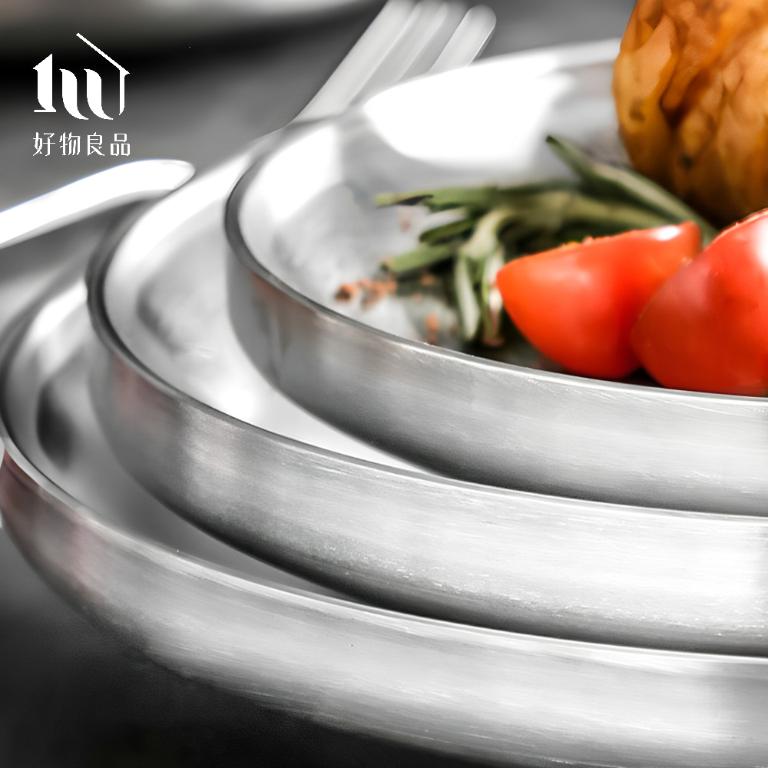 304不鏽鋼雙層隔熱圓盤｜防燙餐盤 堆疊收納 戶外野餐盤＿三款尺寸