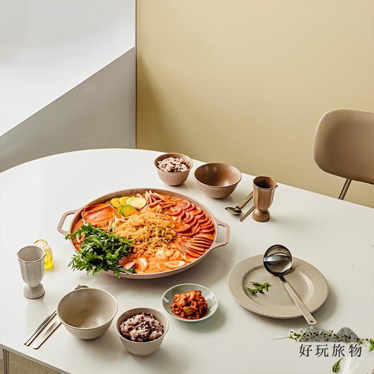 全新韓國木把手麥飯石不沾鍋烤盤(附收納袋)烤肉盤 露營烤盤 不沾鍋烤盤 燒烤盤 燒肉 煎盤