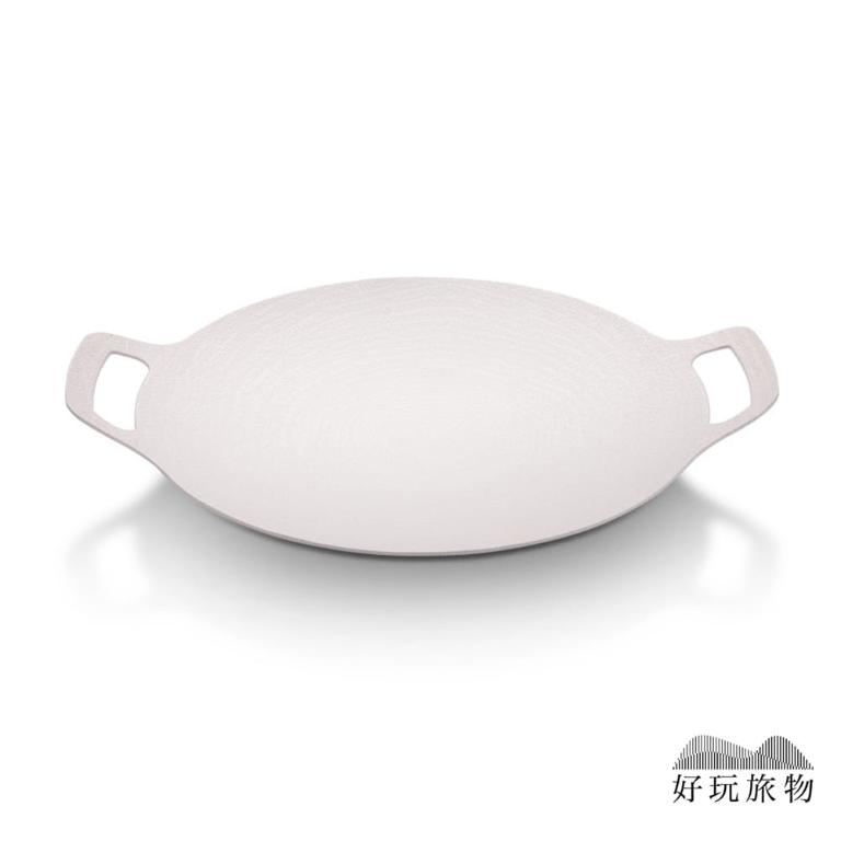 輕量薄型韓式麥飯石雙耳不沾鍋烤肉盤(附收納袋)韓式烤盤 露營烤盤