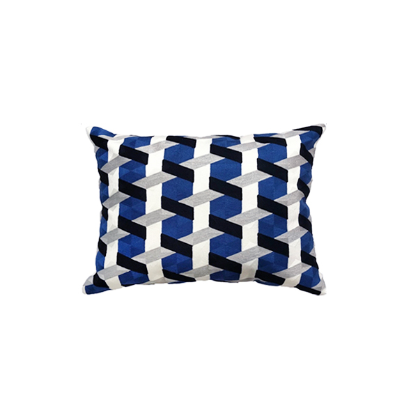 Ks｜洛迪花園 刺繡靠墊套抱枕 | 藍 層峰 (35x50cm，含靠墊芯)