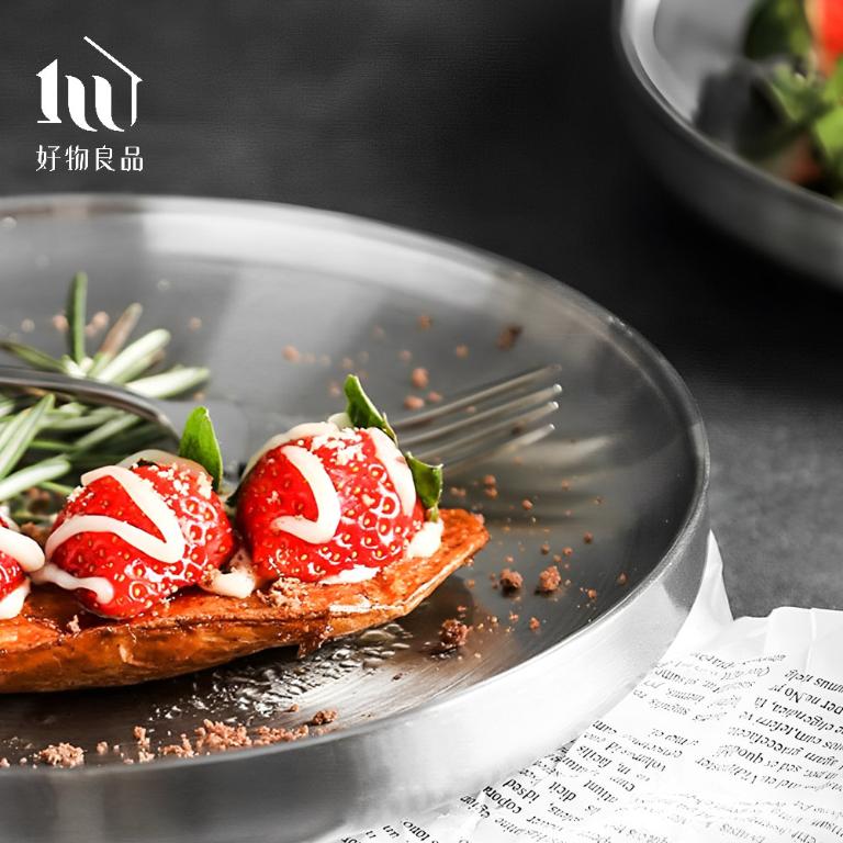 304不鏽鋼雙層隔熱圓盤｜防燙餐盤 堆疊收納 戶外野餐盤＿三款尺寸