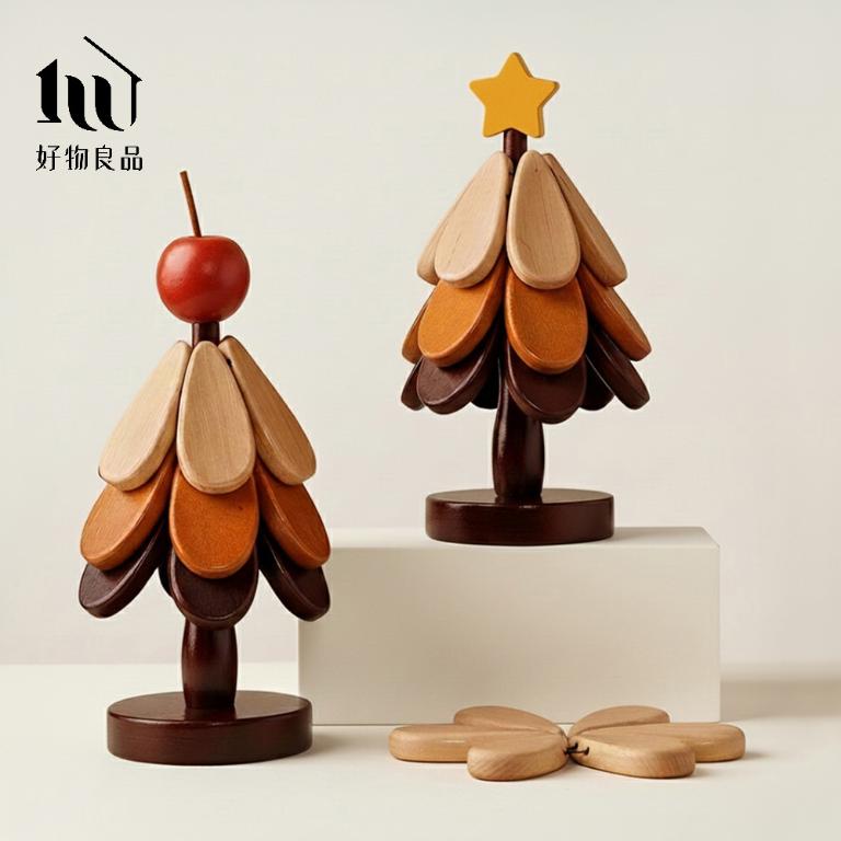 日本高品質原木聖誕樹防燙造型隔熱墊