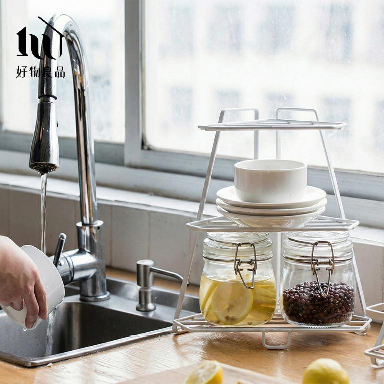 居家收納極簡多用途角落金屬三層轉角置物架