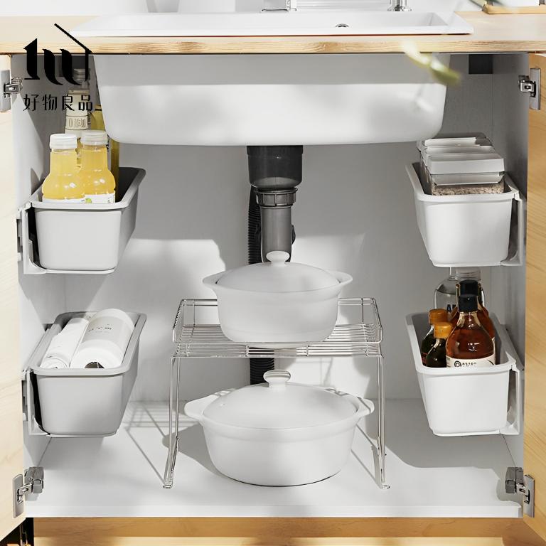 日本免打孔壁掛式縫隙收納抽屜置物盒