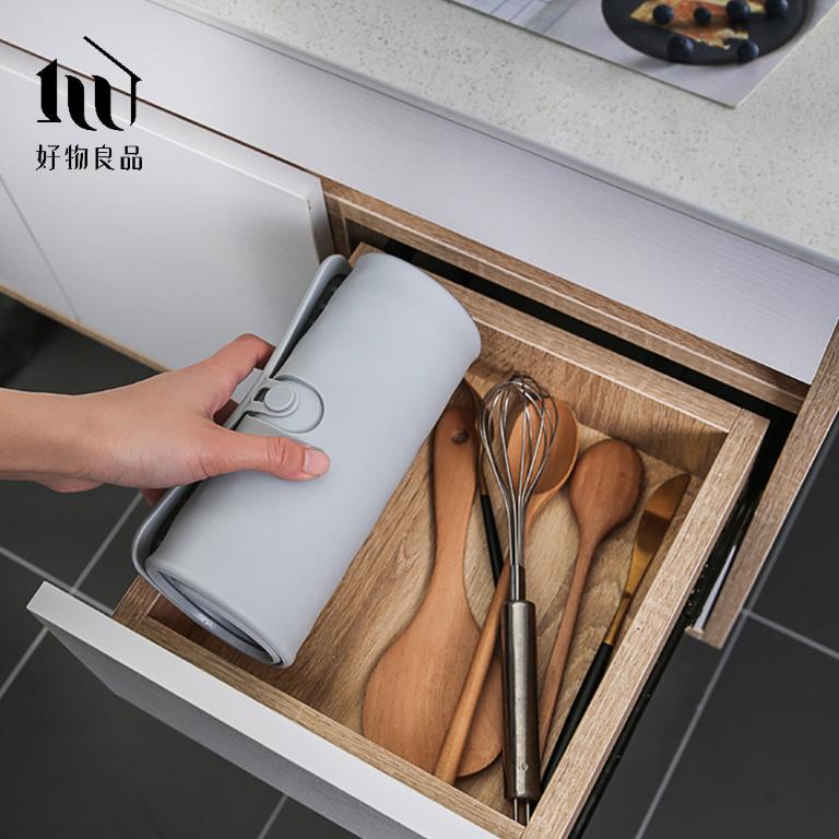 廚房可折疊防滑收納矽膠瀝水隔熱餐具鍋墊