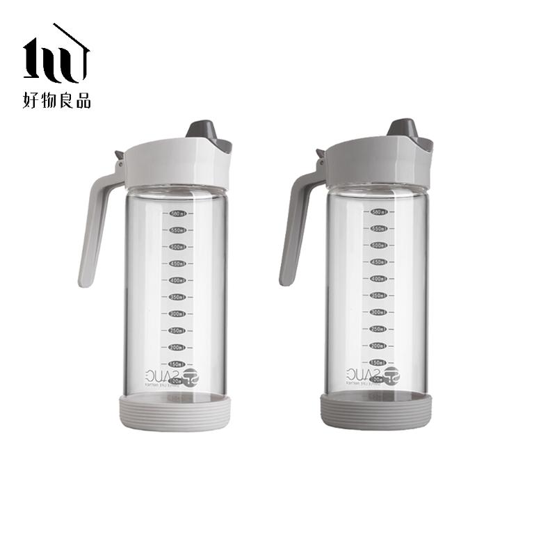 580ml日本免開蓋防滑玻璃油壺醬料壺