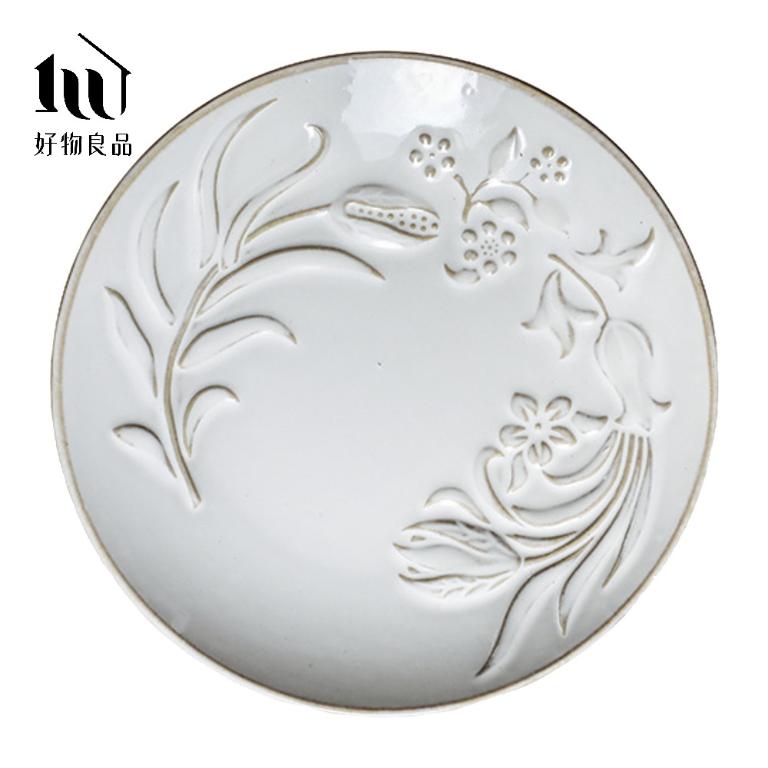 浮凸花卉彩釉盤子_多款任選