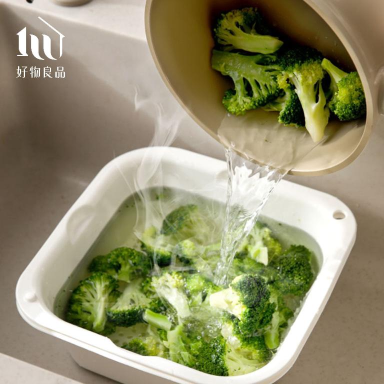 日本雙層蔬果洗菜瀝水籃