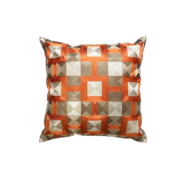 Ks｜洛迪花園 刺繡靠墊套抱枕 | 橘 層次 (50x50cm，含靠墊芯)