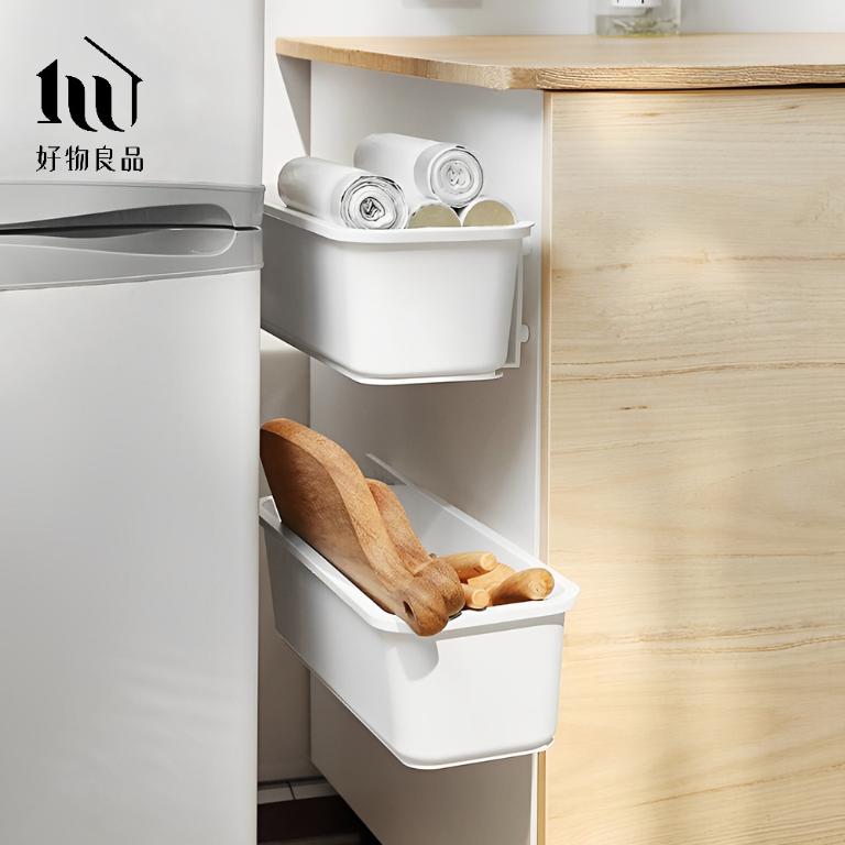 日本免打孔壁掛式縫隙收納抽屜置物盒