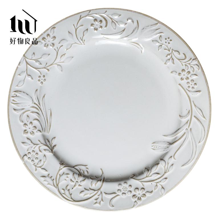 浮凸花卉彩釉盤子_多款任選