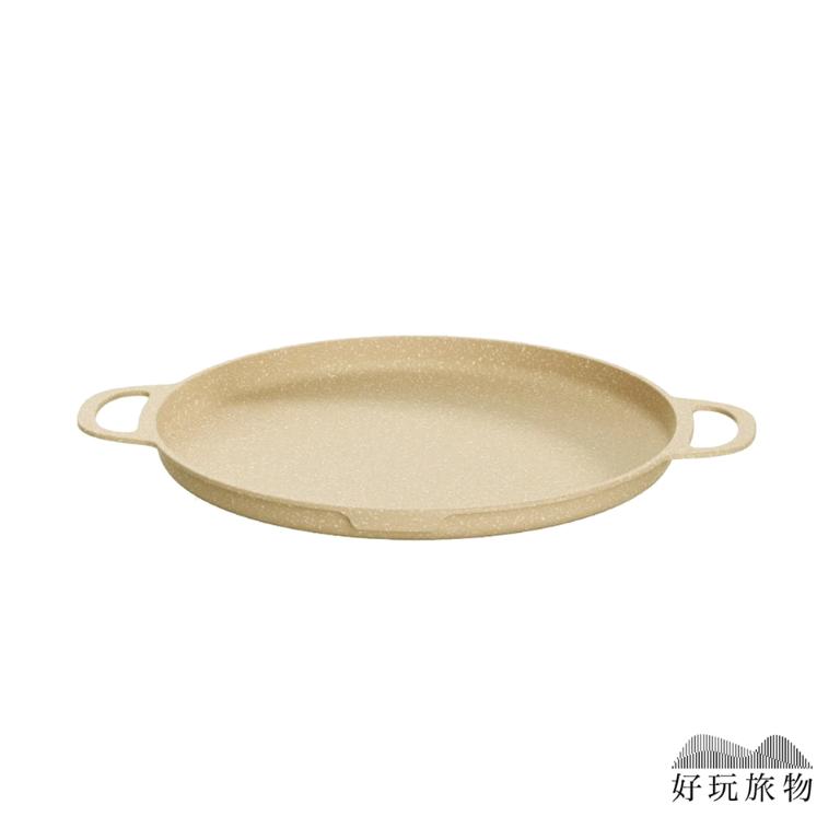 全新韓國木把手麥飯石不沾鍋烤盤(附收納袋)烤肉盤 露營烤盤 不沾鍋烤盤 燒烤盤 燒肉 煎盤