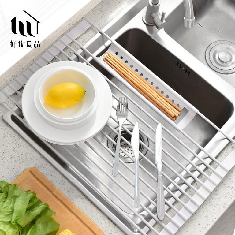 矽膠可折疊收納洗碗槽瀝水置物架