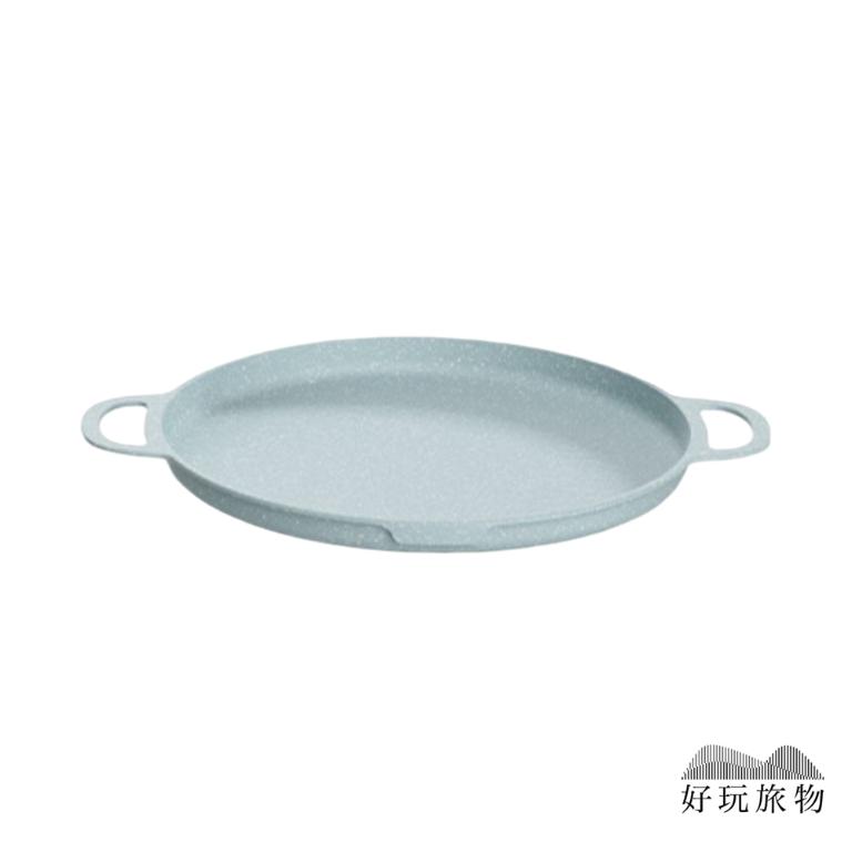 全新韓國木把手麥飯石不沾鍋烤盤(附收納袋)烤肉盤 露營烤盤 不沾鍋烤盤 燒烤盤 燒肉 煎盤