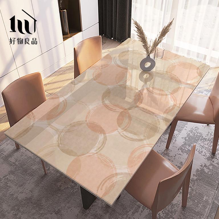 《泡泡記憶》設計款印花質感生活軟玻璃防油防燙防髒PVC餐桌墊
