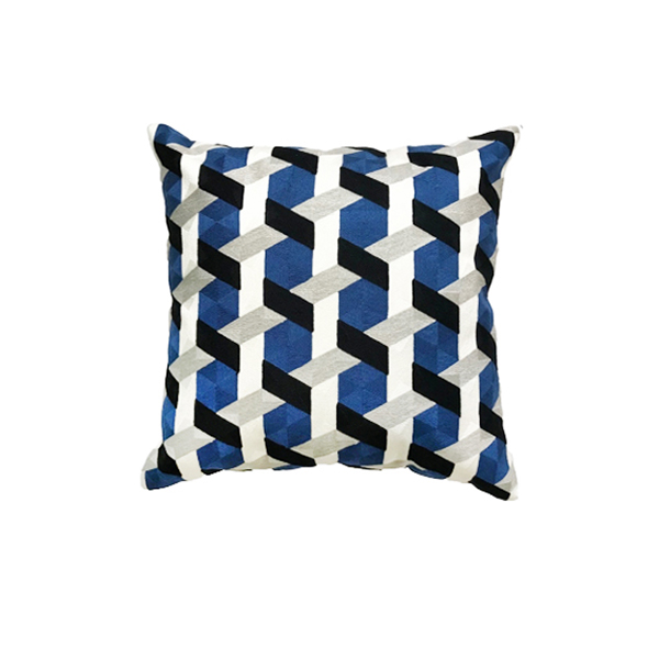 Ks｜洛迪花園 刺繡靠墊套抱枕 | 藍 層峰 (50x50cm，含靠墊芯)