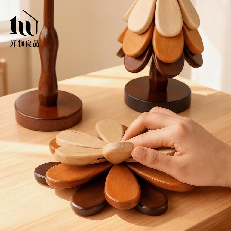 日本高品質原木聖誕樹防燙造型隔熱墊