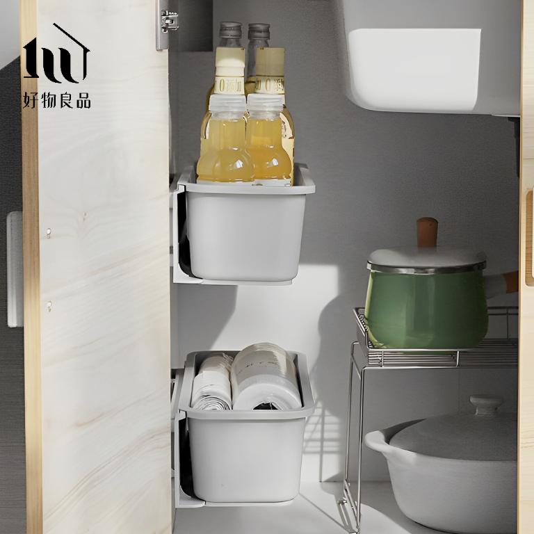 日本免打孔壁掛式縫隙收納抽屜置物盒